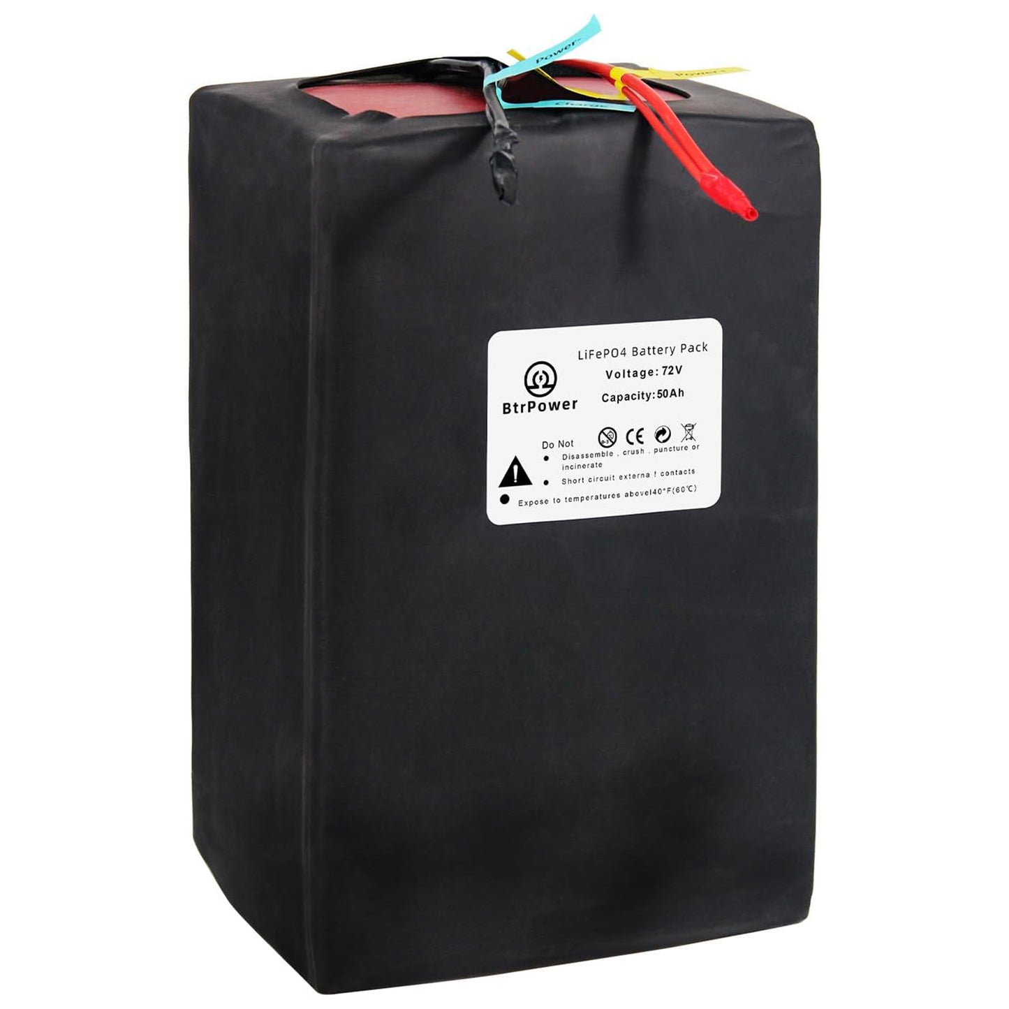 BtrPower Ebike Battery 72V 50AH Lithium LiFePO4 Battery Pack with 80A BMS,5A Charger