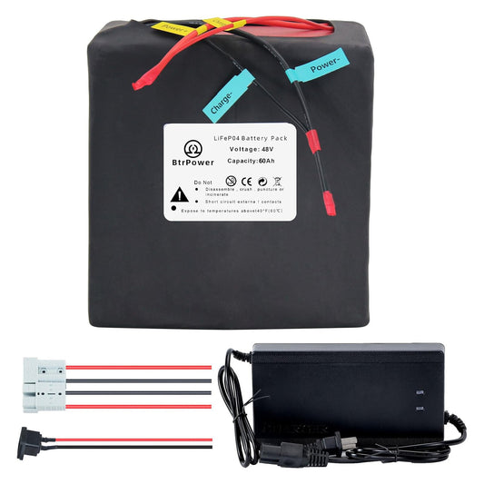 48V 60Ah Ebike Battery Pack LiFepo4 Lithium for 2000W Electric Bike Scooter 50A BMS