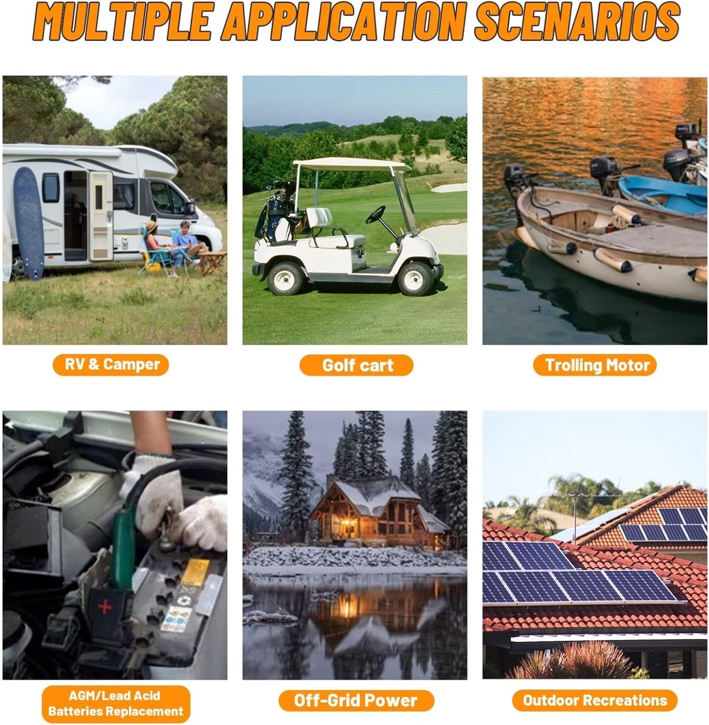 BtrPower 12V 100AH 140AH LiFePO4 Battery for RV, Solar System, Trolling Motor, Off-grid System, Golf Cart