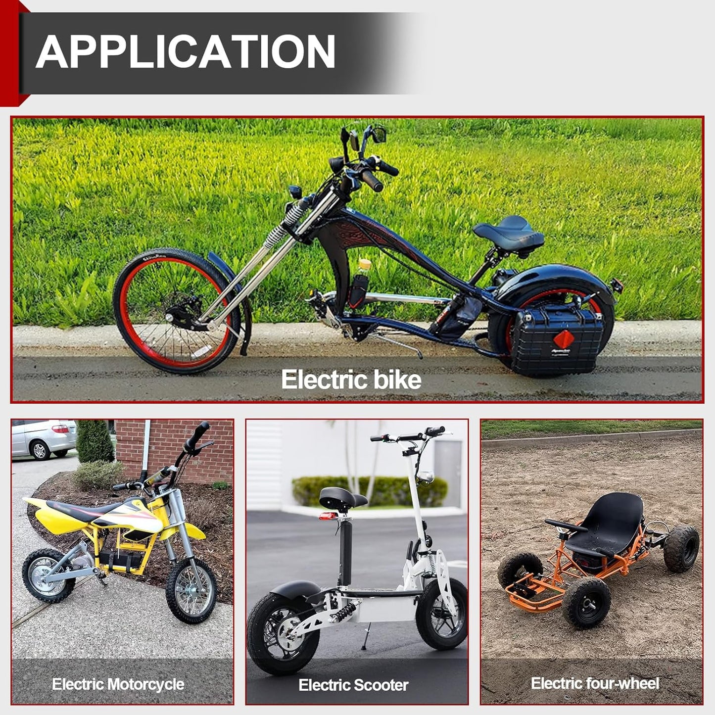 BtrPower 36V 16AH Ebike Battery LiFePO4 Battery Pack with 3A Charger 30A BMS for 0W-750W Motor