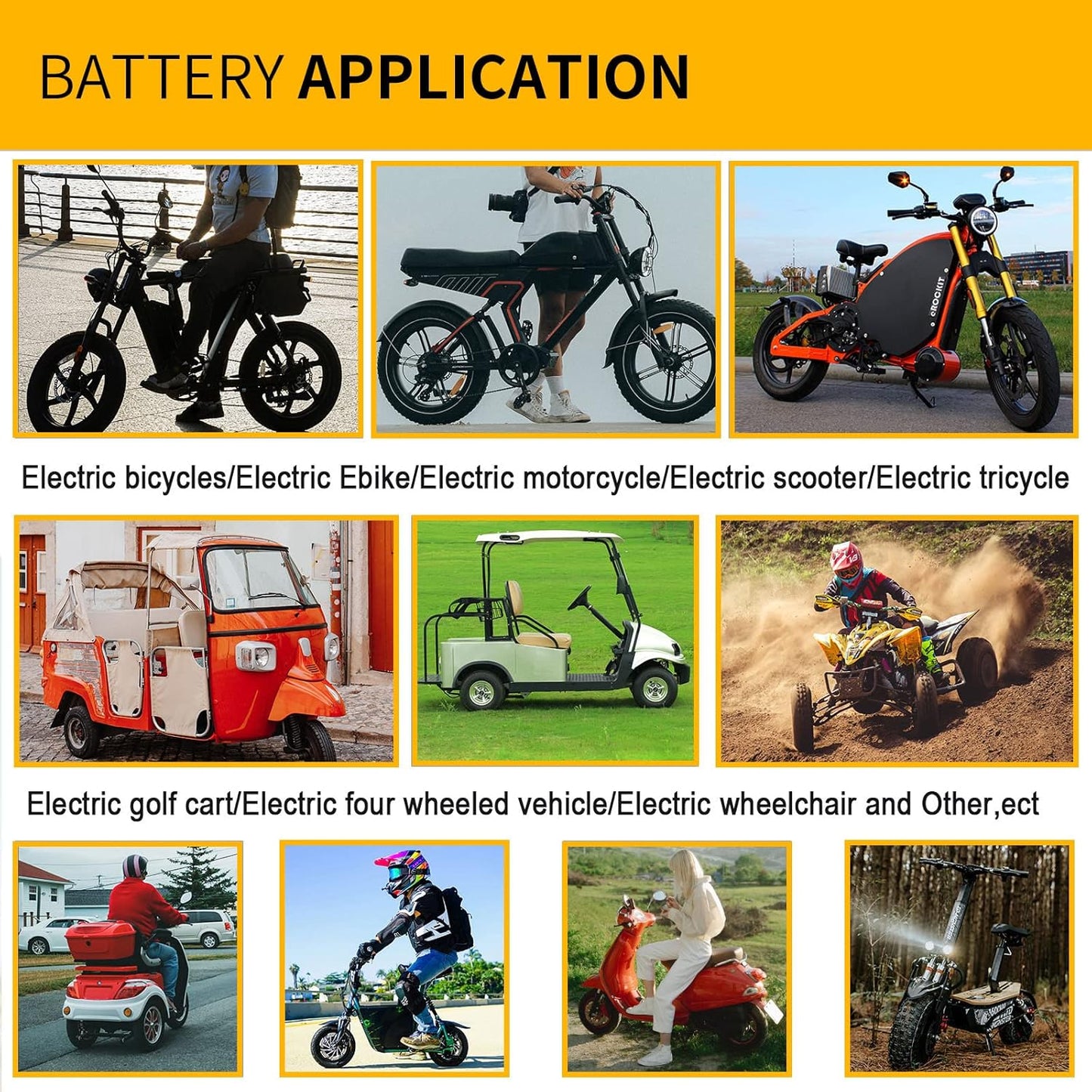 BtrPower Ebike Battery 48V 30AH LiFePO4 Battery Pack with 5A Charger, 50A BMS