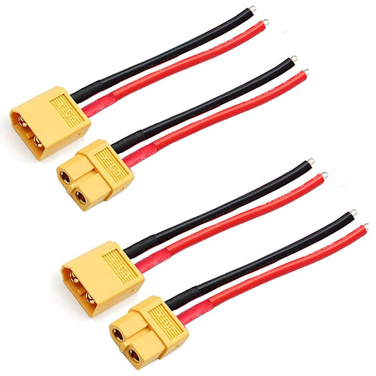 BtrPower 2pair XT60 Male Female Connector with 150mm 14AWG Silicone Wire