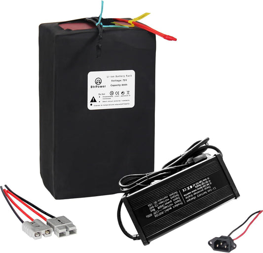 72v Ebike Battery 80Ah Lithium Li-ion 80A BMS for 5000W Electric Bike Scooter