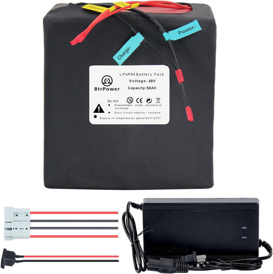 48V 50Ah Ebike Battery Pack LiFepo4 Lithium for 250W-1500W Electric Bike Scooter 50A BMS