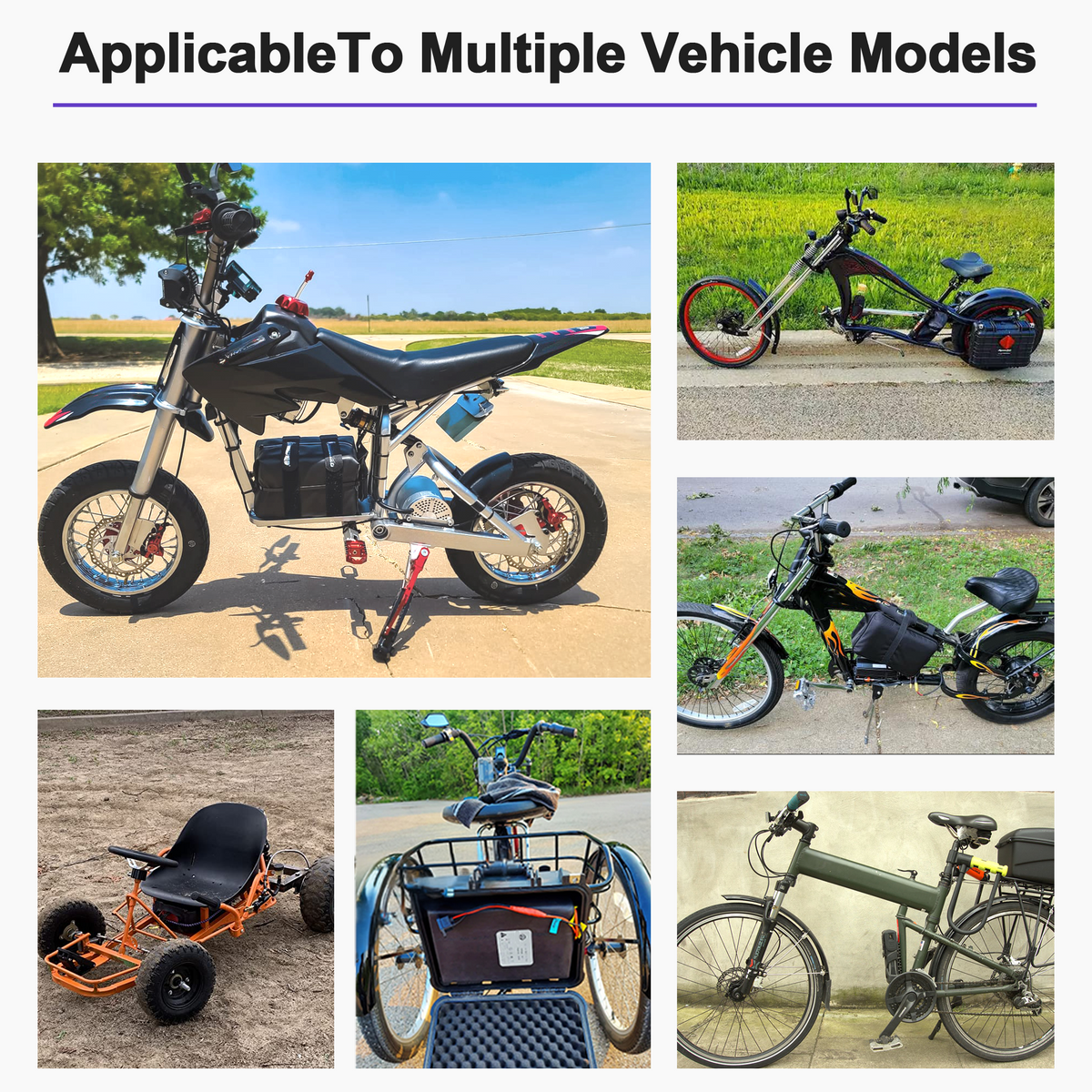Electric Bike Ebike 60V 25Ah LiFePO4 Battery Pack for 250-2500W Trike Motor 50A BMS