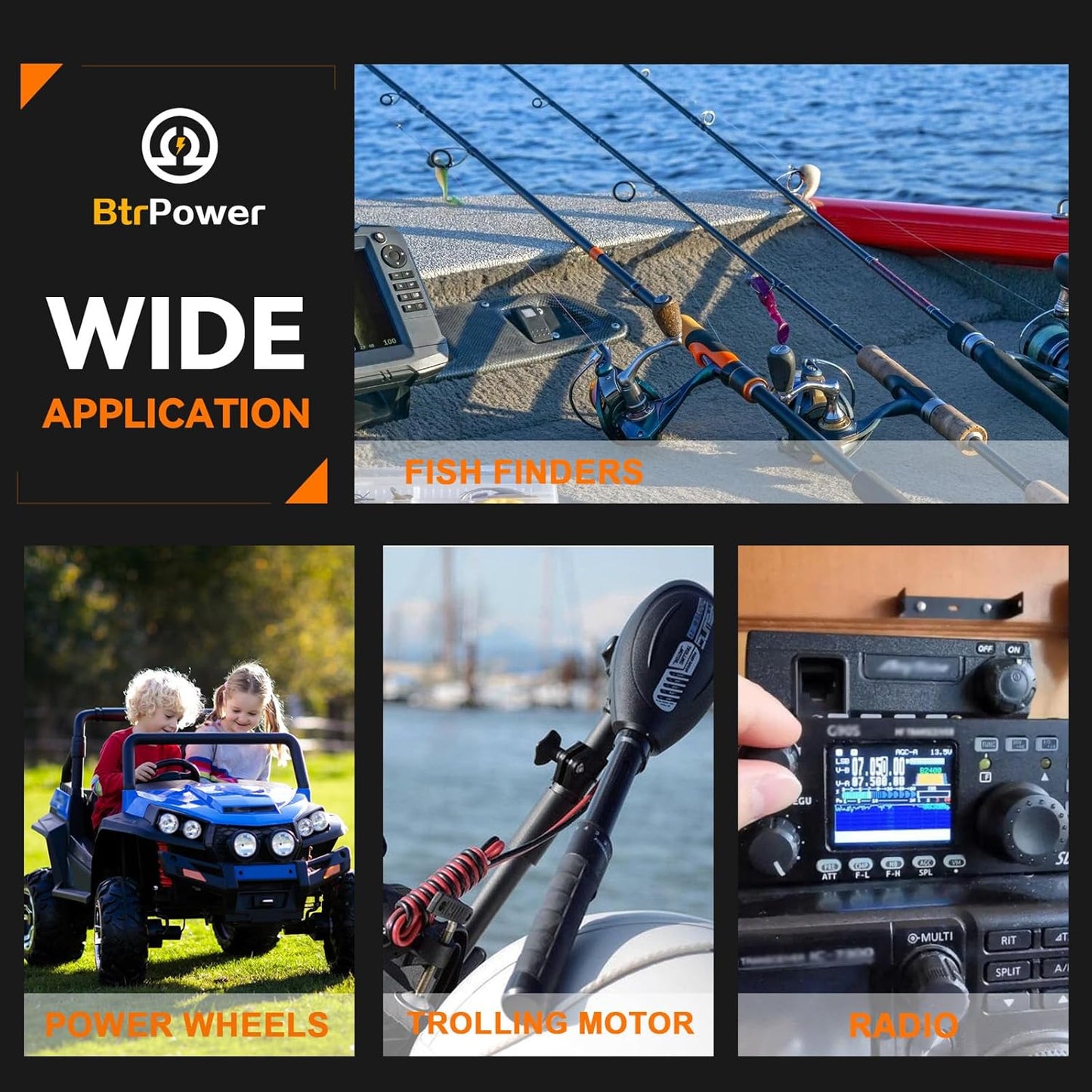 BtrPower 12V 30AH LiFePO4 Battery for RV,Solar System,Trolling motor with 30A BMS