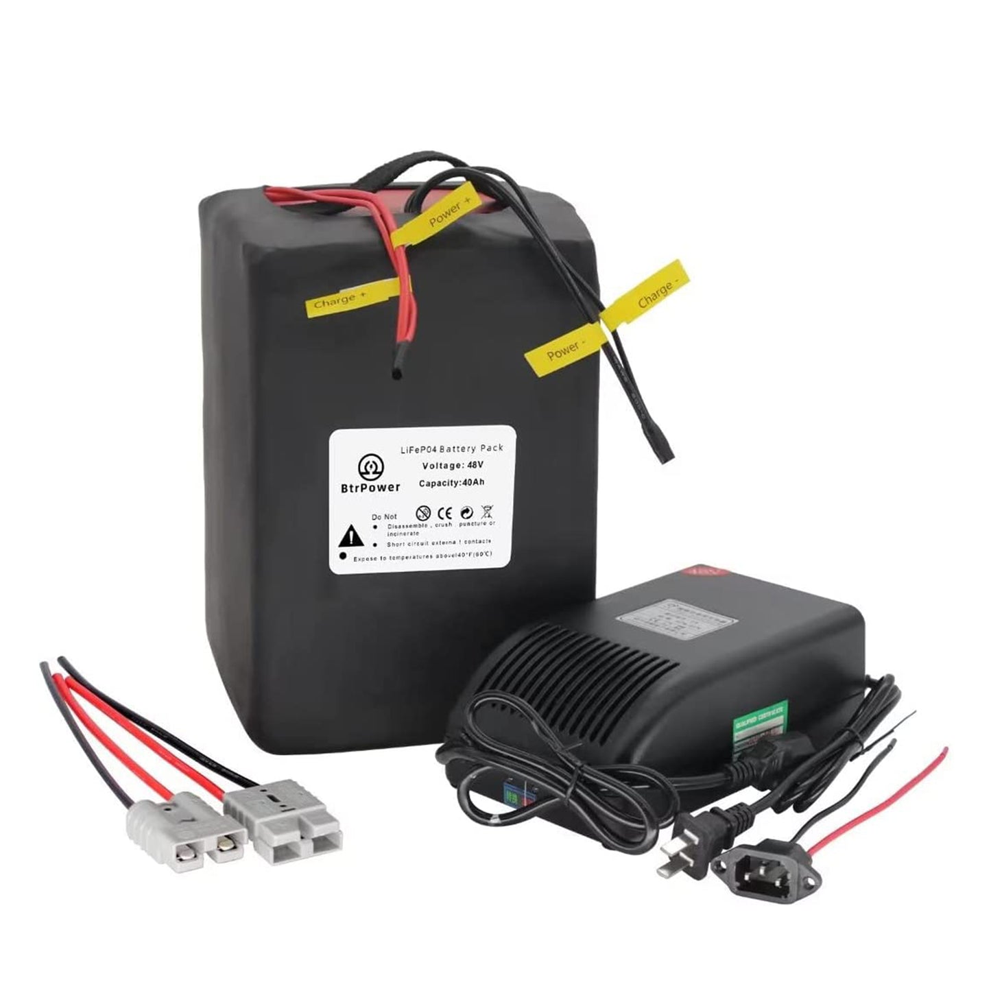 Batería Ebike 48V 40AH LiFePO4 Batería con cargador 5A, 50A BMS