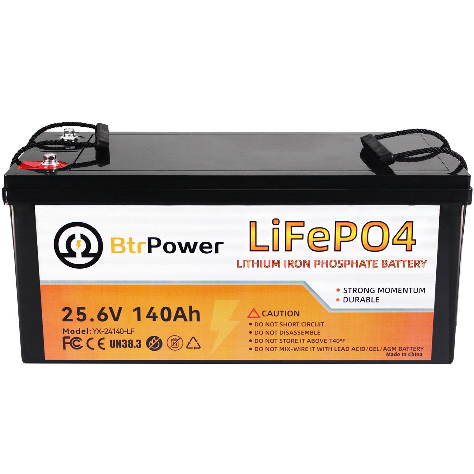  BtrPower Batería de litio de 12 V 140 AH, batería LiFePO4 de  ciclo profundo 5000+ con BMS integrado de 100 A para almacenamiento en el  hogar, motor de arrastre, RV, sistema