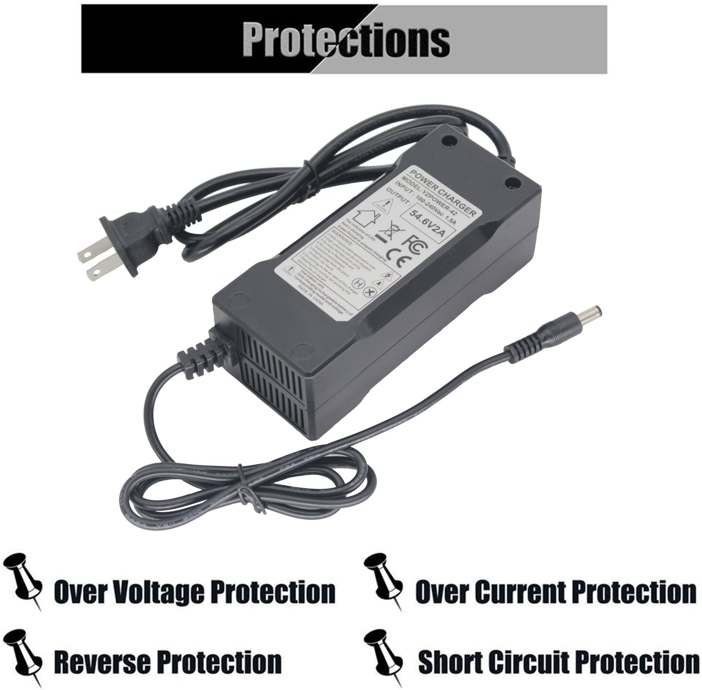 BtrPower Ebike Battery 48V 10AH, Li- ion Battery Pack with 3A Charger and 20A BMS