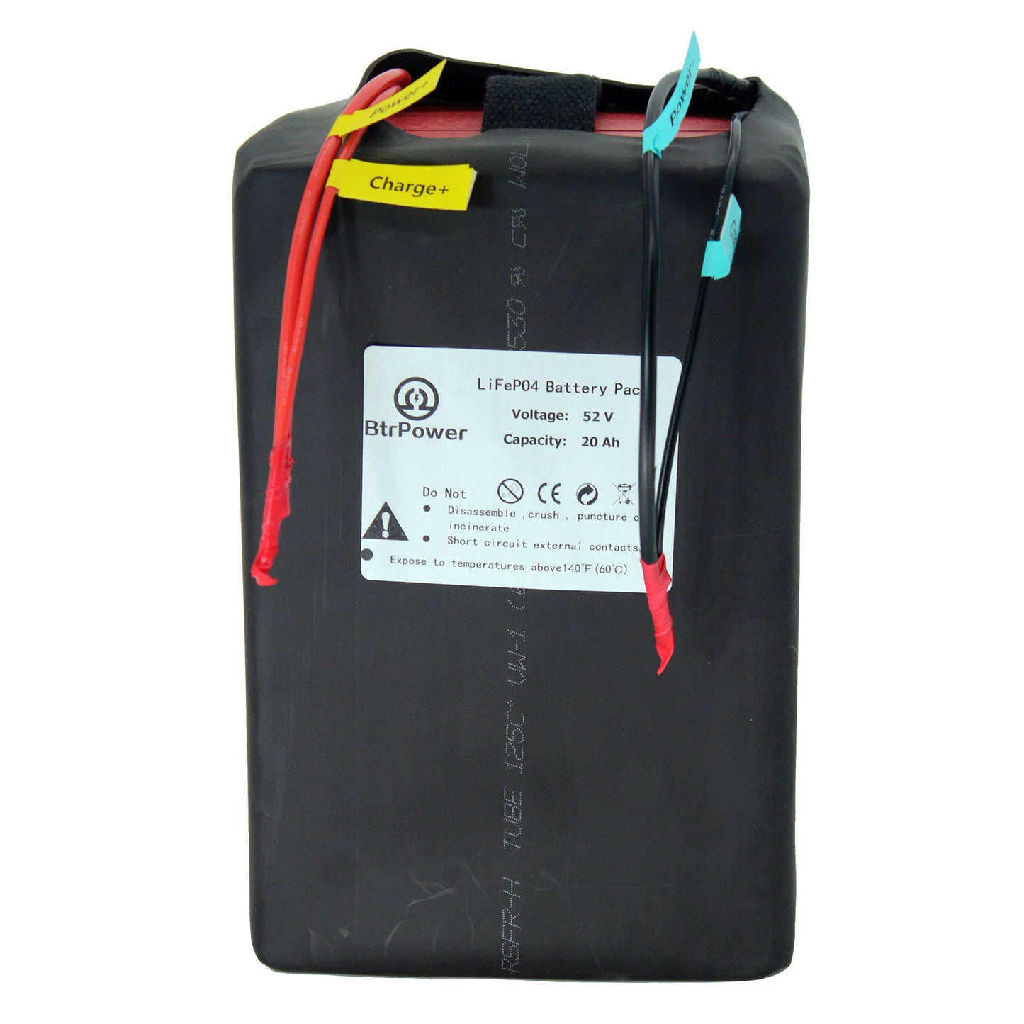 BtrPower EBike Battery 52V 20AH LiFePO4 Battery Pack with 3A Charger, 40A BMS