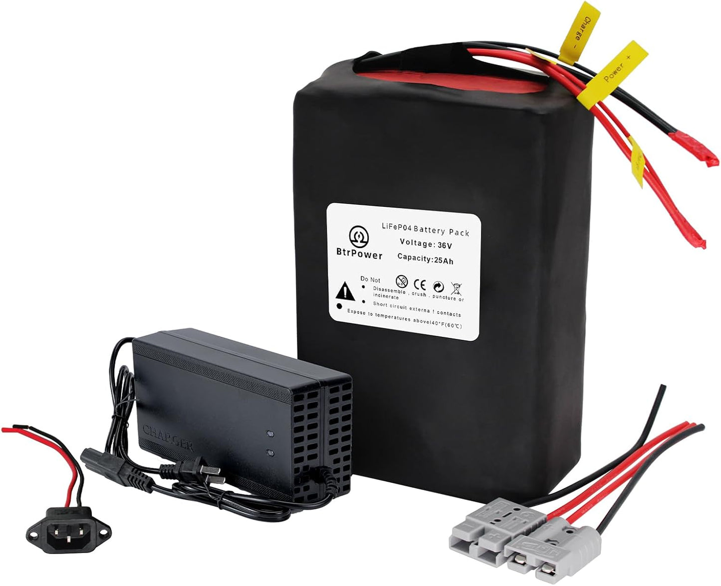 36V 25Ah Ebike Battery Pack Lithium LiFePO4 for Scooter Electric Bike 50A BMS
