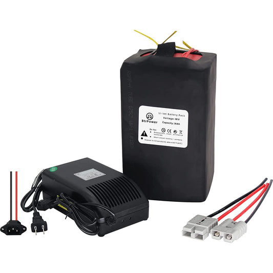 BtrPower EBike Battery 60V 30AH  Li-ion Battery Pack with 5A Charge 50A BMS