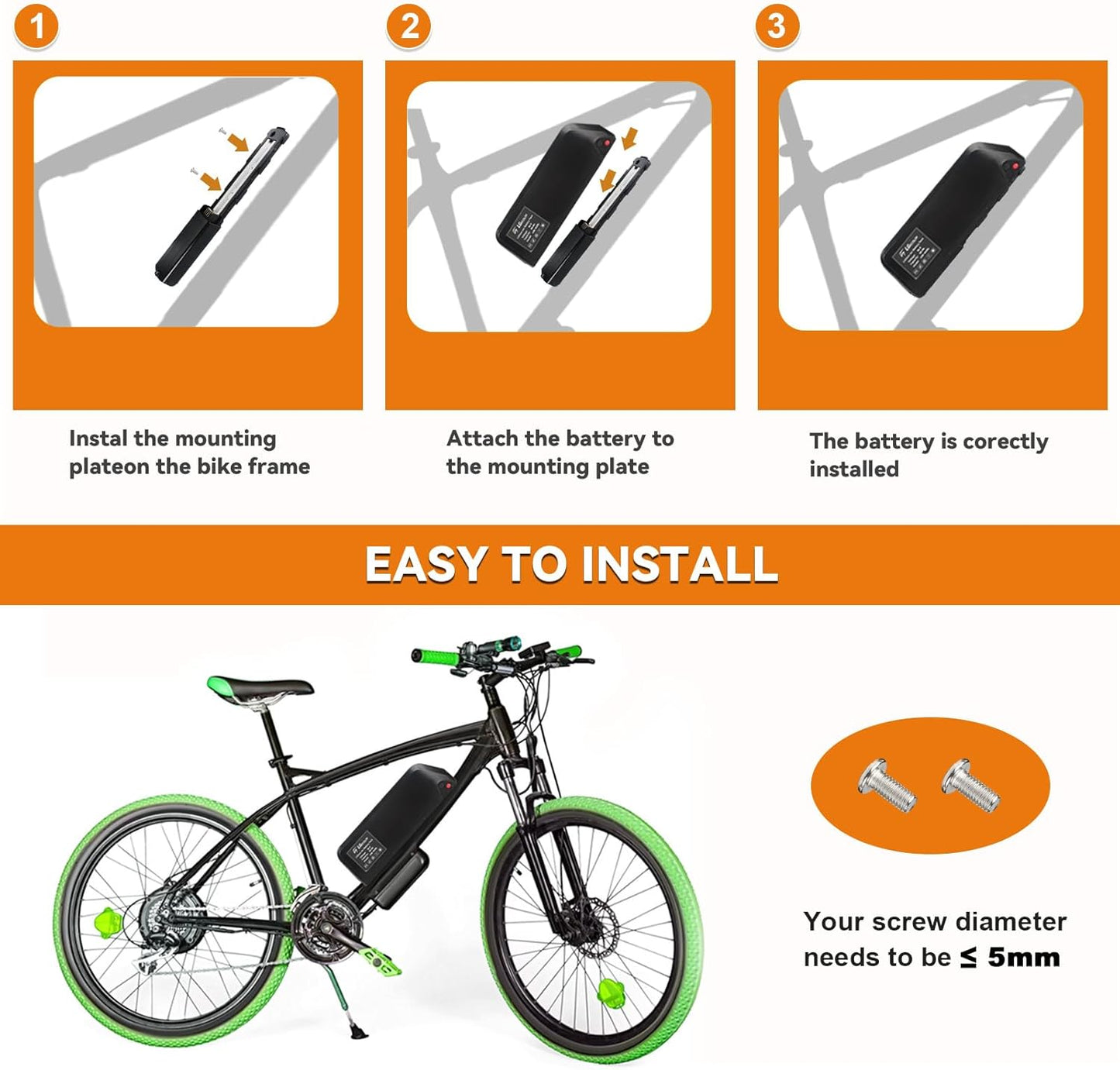 LGECOLFP 5-Pins 48V 20Ah Hailong Ebike Battery Replacement Lithium ion Battery with USB Port for 1000W Electric Bike