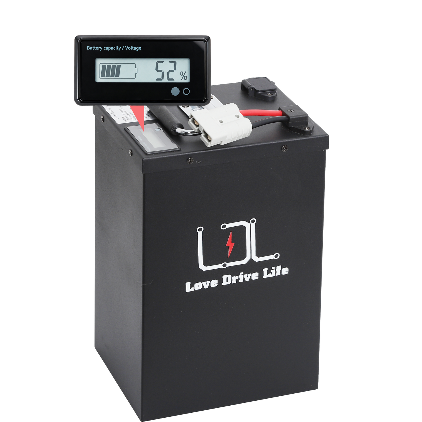 Ebike Battery 48V 40AH Li-ion Battery Pack Metal Case Battery with Battery Level Display 5A Charger, 50A BMS