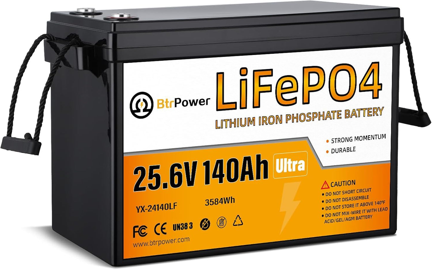 24V 140Ah Rechargeable lithium LiFePO4 battery for RV Deep Cycles Solar System