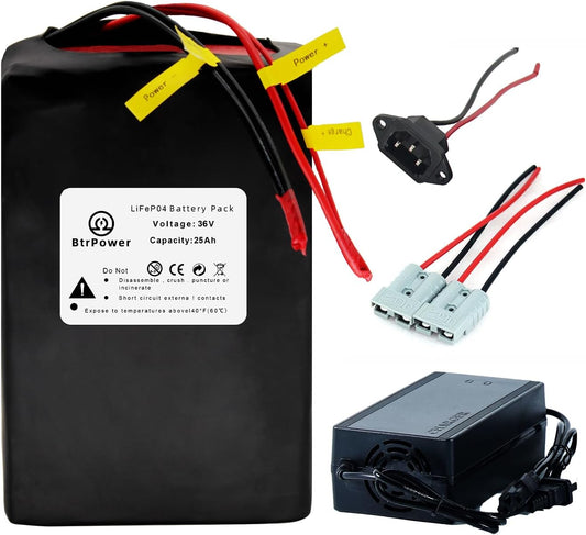 36V 25Ah Ebike Battery Pack Lithium LiFePO4 for Scooter Electric Bike 50A BMS