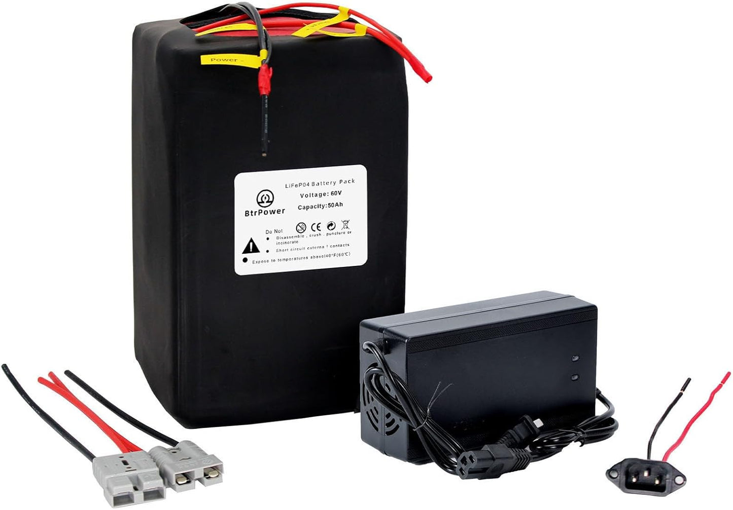60V 50Ah Lifepo4 Battery Pack for Ebike Electric Scooter 1500W with 5A Charger