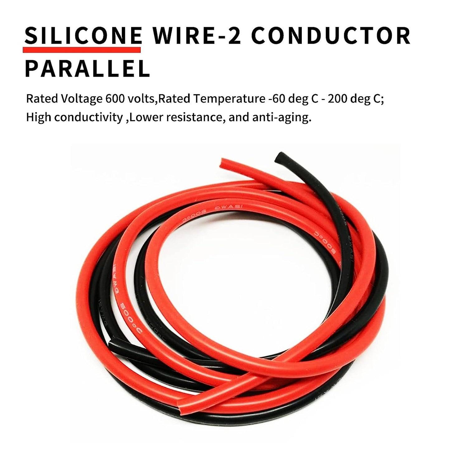 12 AWG Silicone Wire 12 Gauge Wire 20 Feet Flexible Silicone Wire 12AWG Black Stranded Copper Electric Wire