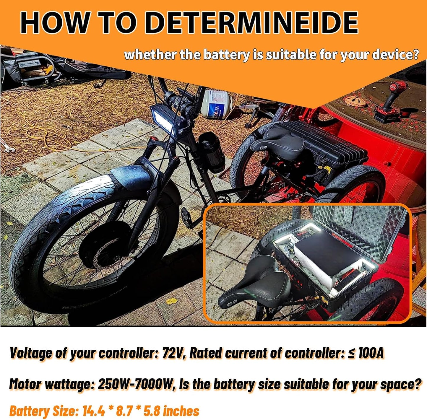 72v Ebike Battery 80Ah Lithium Li-ion 80A BMS for 0-5000W Electric Bike Scooter