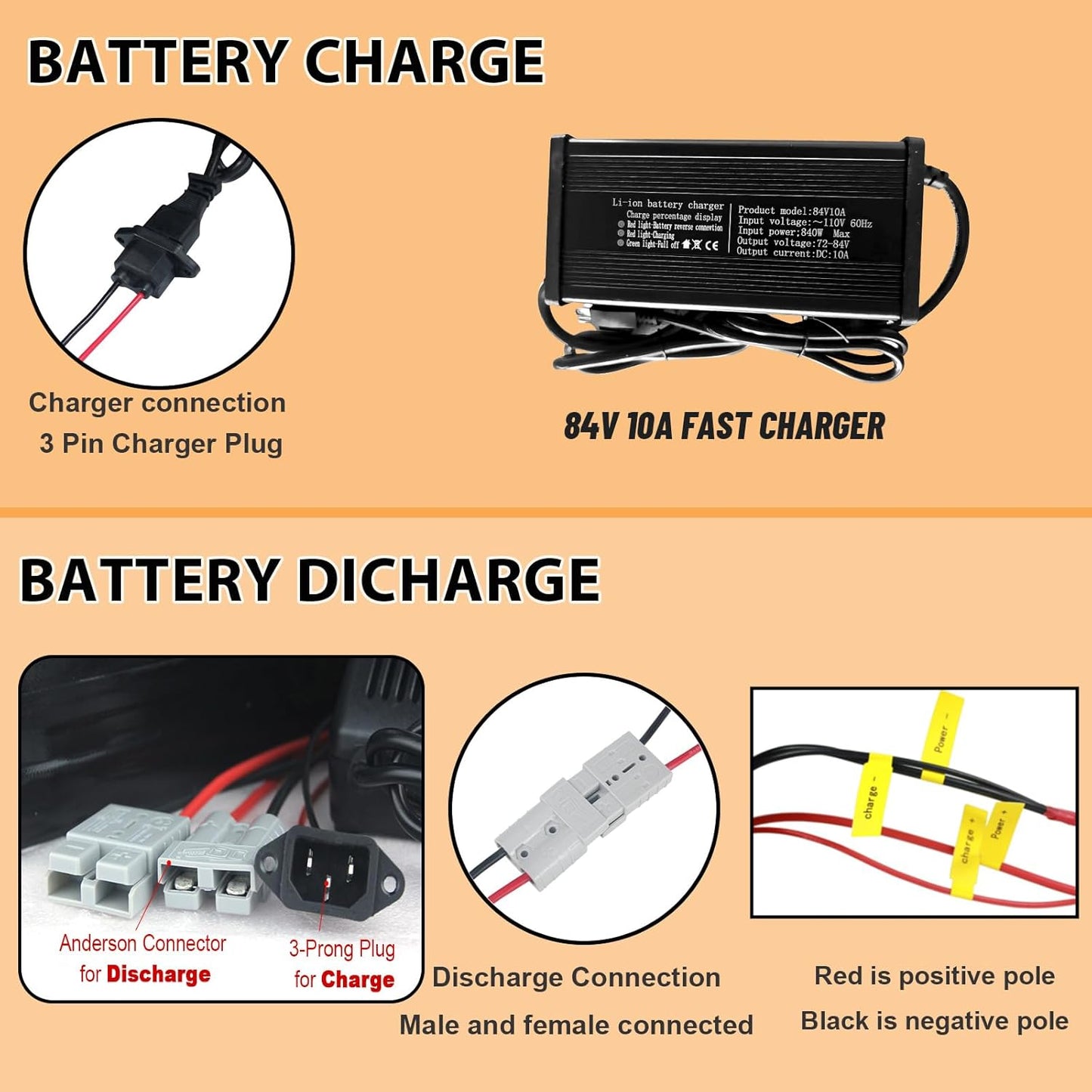 72v Ebike Battery 80Ah Lithium Li-ion 80A BMS for 5000W Electric Bike Scooter