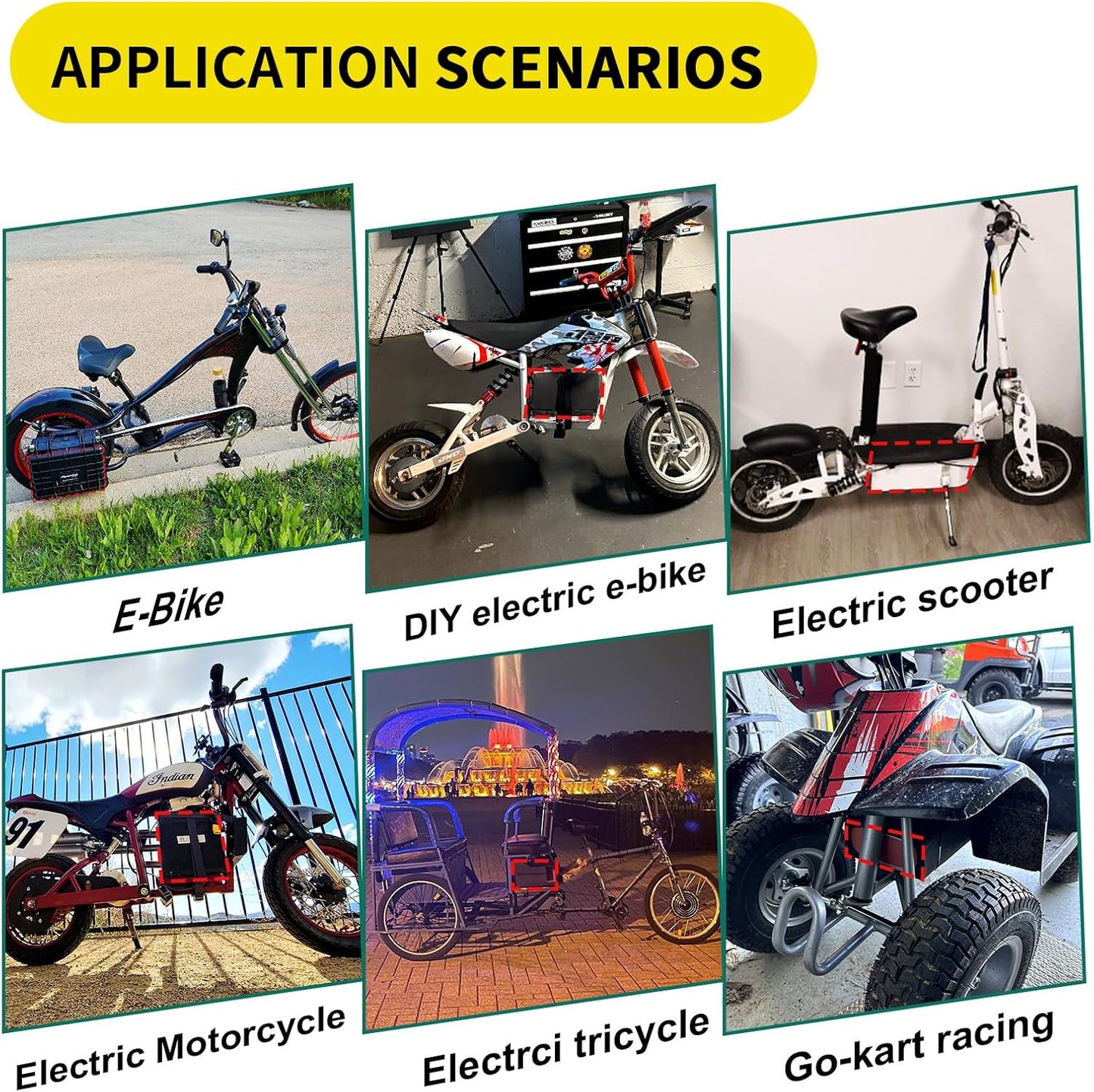 48V 50Ah Ebike Battery Pack LiFepo4 Lithium for 250W-1500W Electric Bike Scooter 50A BMS