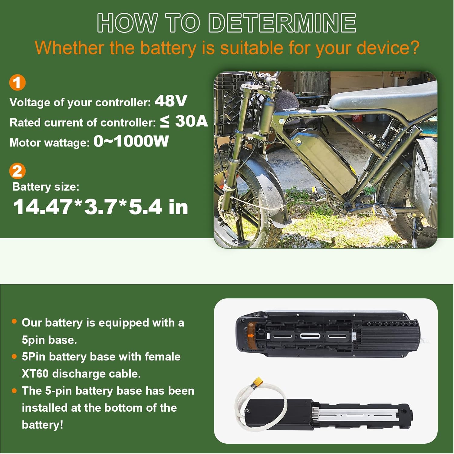 electric bicycle battery specifications BtrPower 48V 20Ah Hailong Ebike Battery for Electric Bike Motor Lithiu
