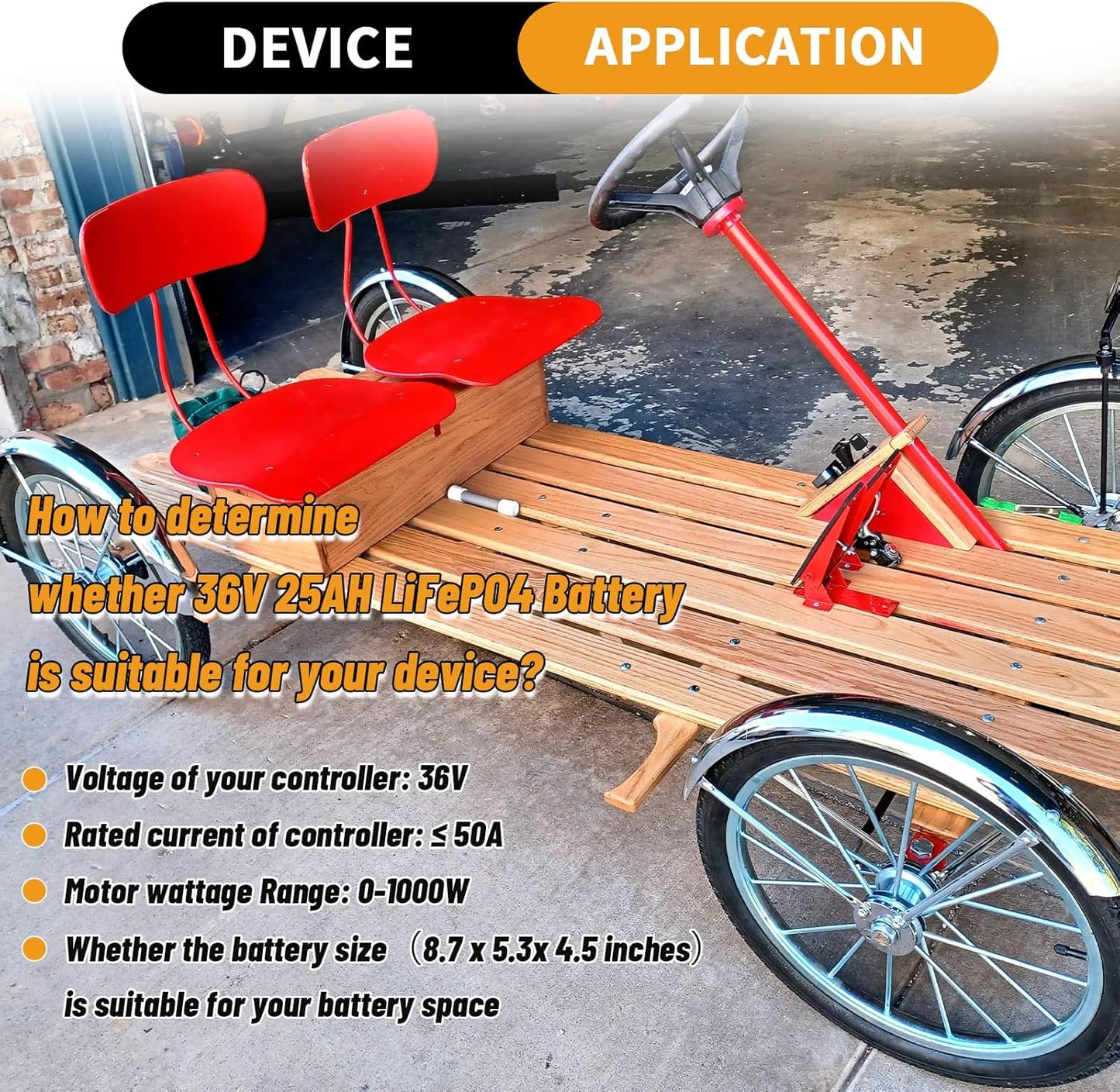 36V 25Ah Ebike Batería de Litio LiFePO4 para Scooter Bicicleta Eléctrica 50A BMS