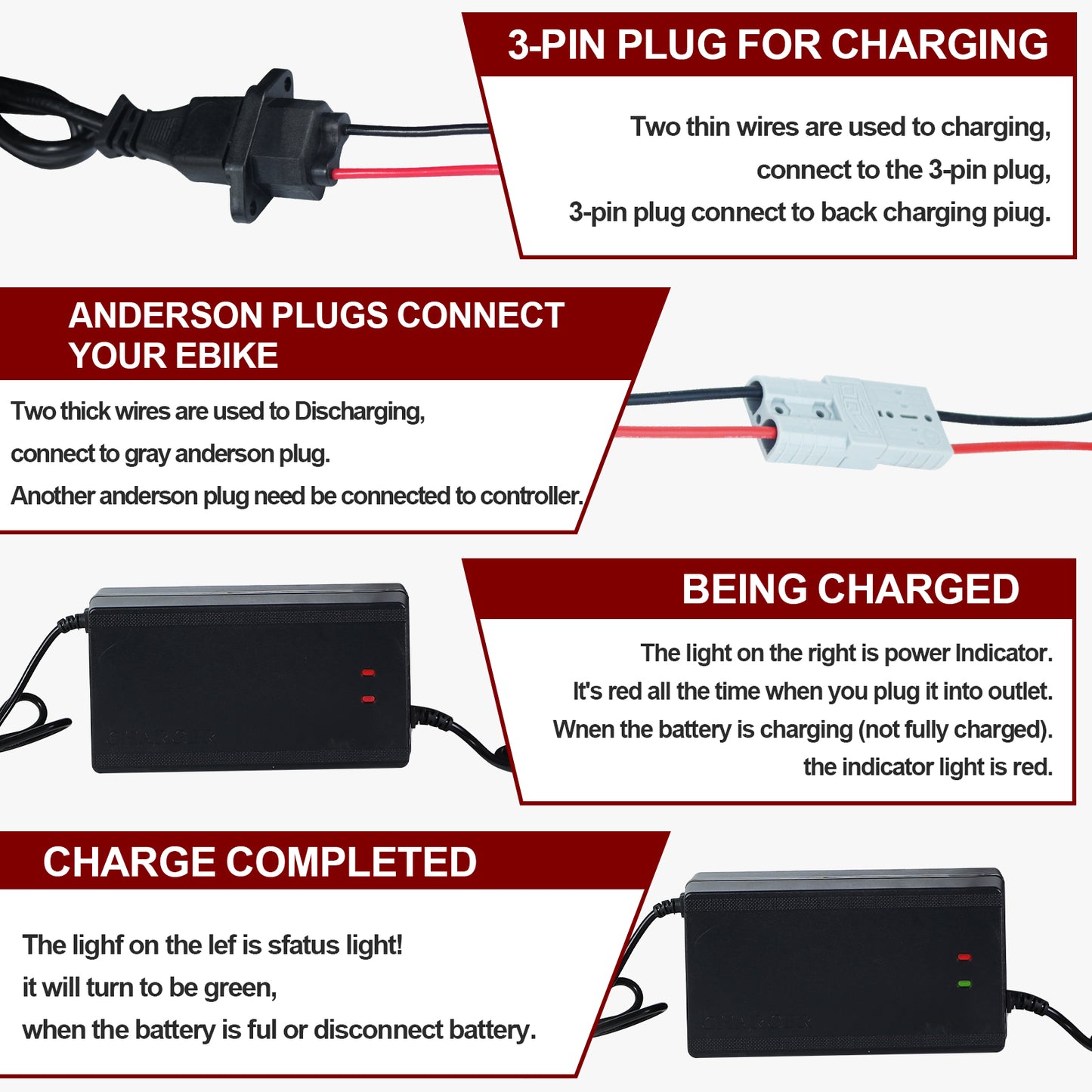 BtrPower Ebike Battery 72V 20AH LiFePO4 Battery Pack with 5A Charger 50A BMS