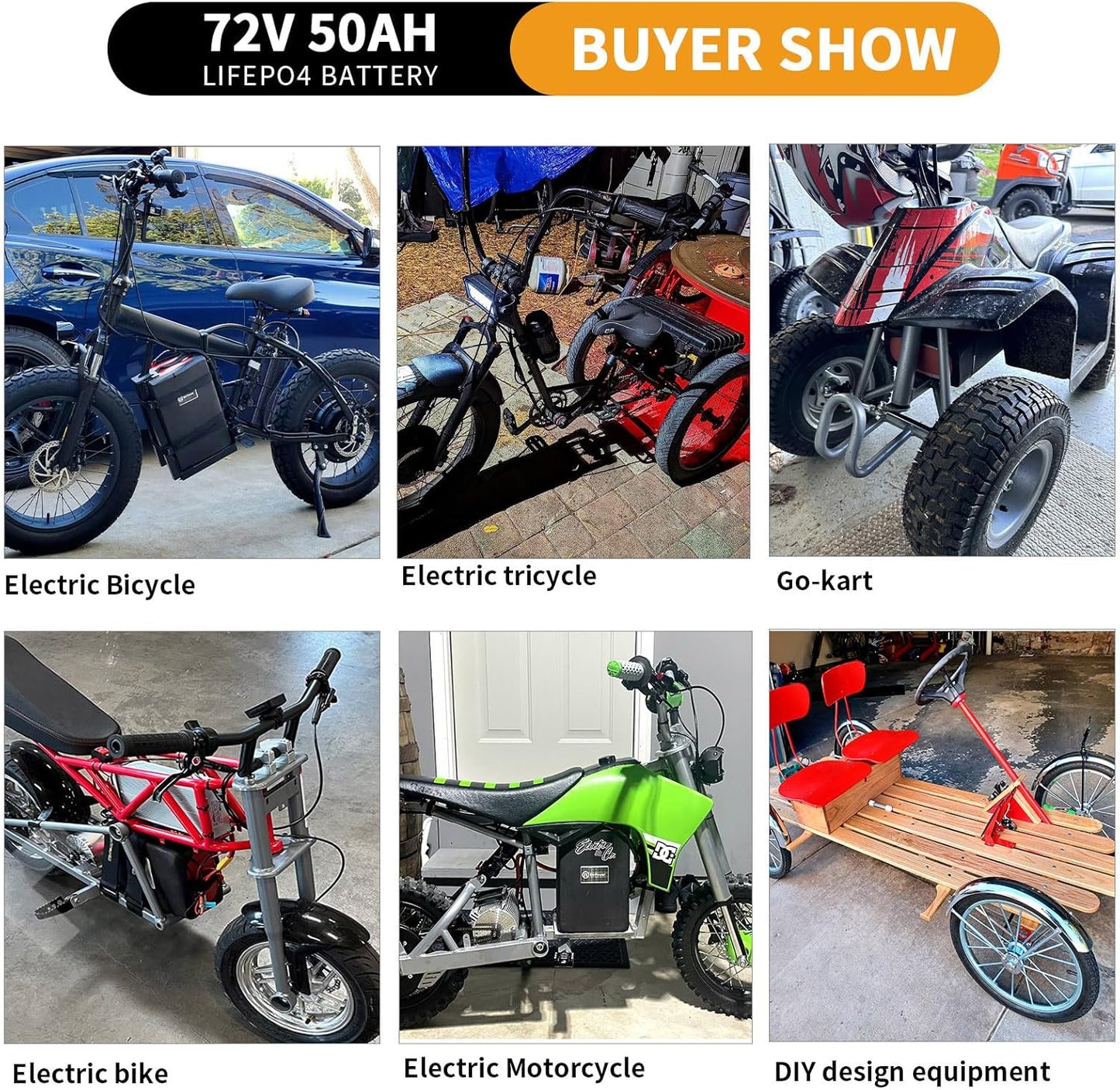 Ebike Akku 72V 50AH Li-Ion Akkupack mit 5A Ladegerät 50A BMS