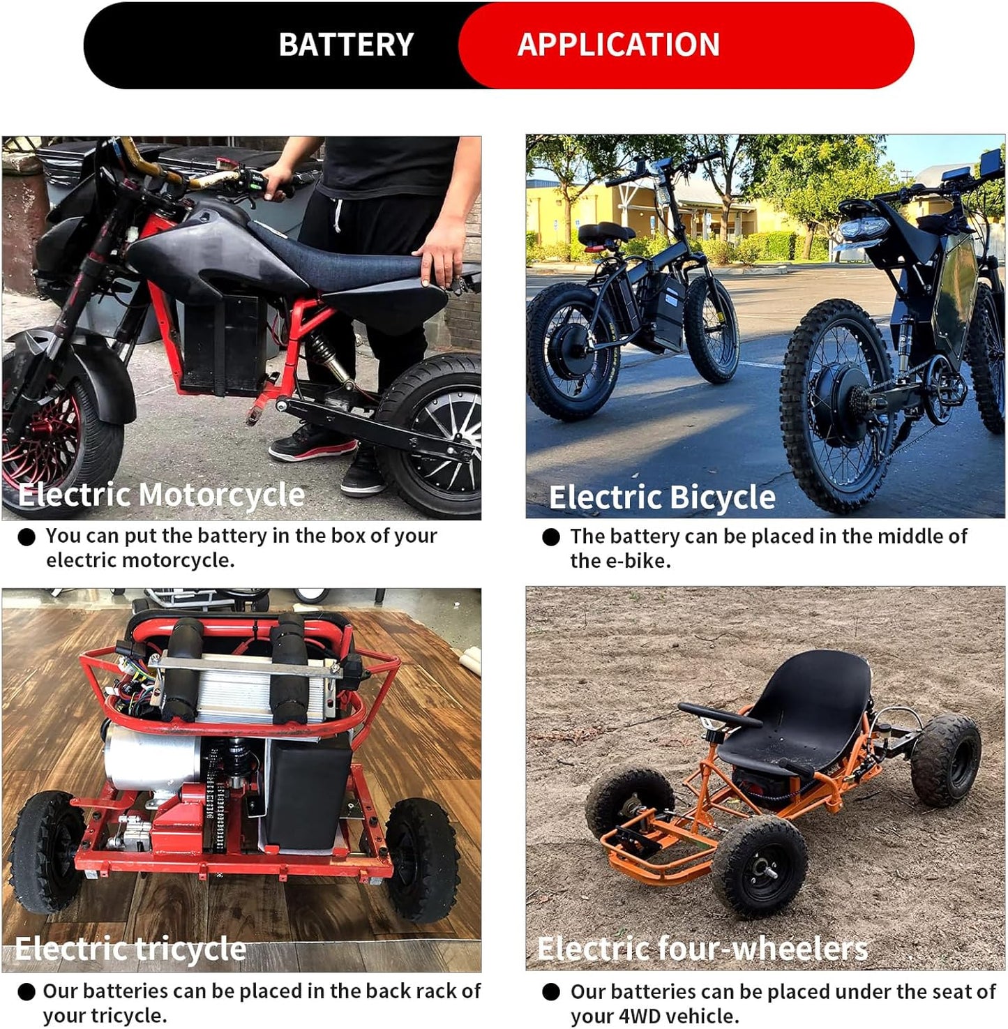 72V 60Ah Lithium-Ionen-Akku für 500W-5000W Fahrrad Elektro roller 80A BMS