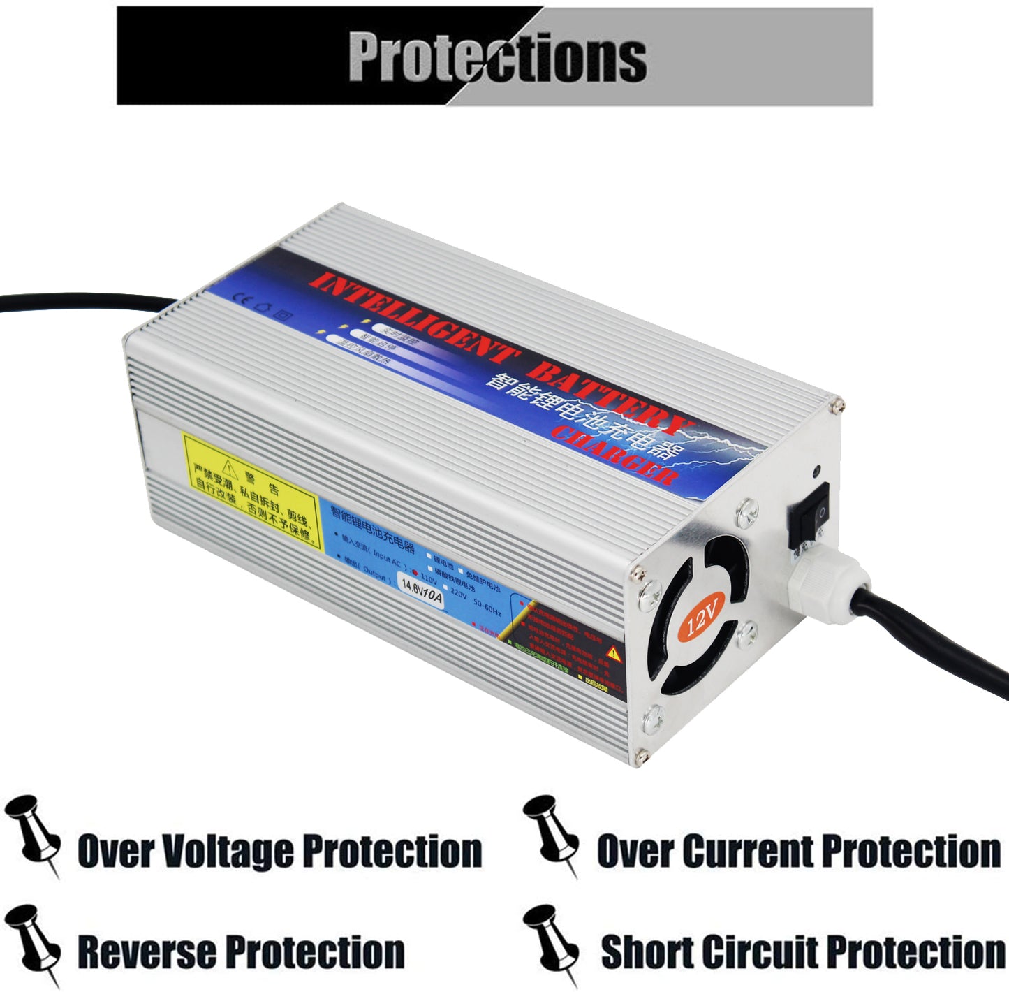 BtrPower 14.6V 10A Charger for 12V LiFePO4 Battery