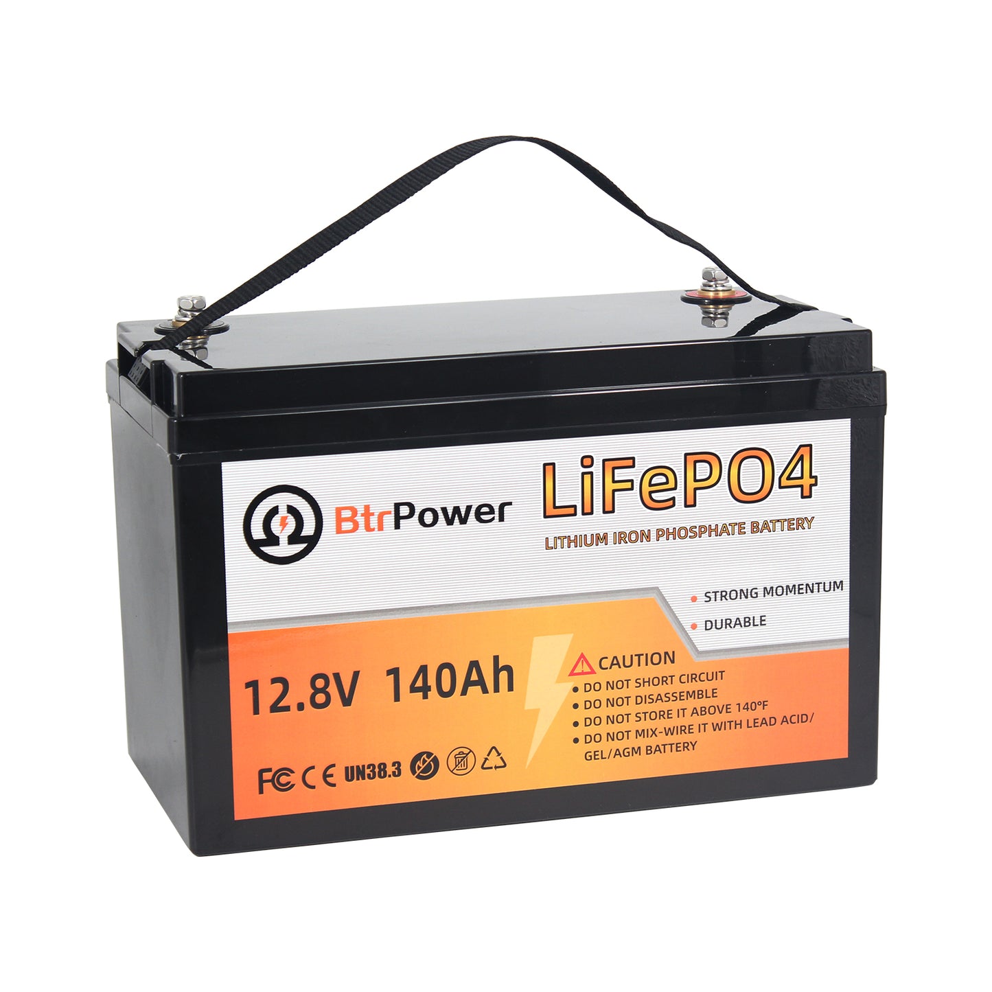 BtrPower 12V 140Ah Lithium Iron Phosphate LiFePO4 Deep Cycle Battery 100A BMS