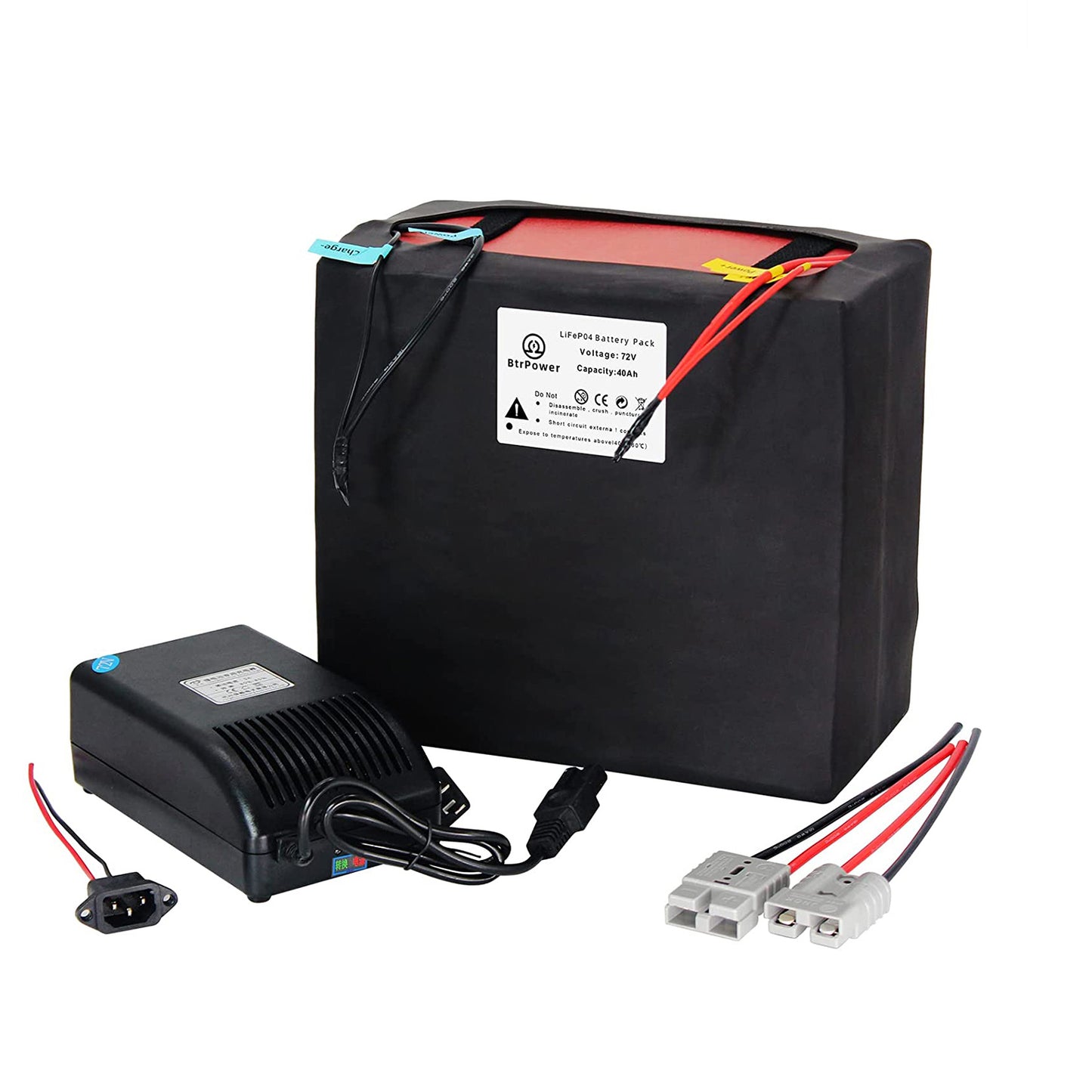BtrPower 72V Ebike Battery 40Ah Lithium Lifepo4 for 1000W-3000W Electric Scooter Bike 80A BMS