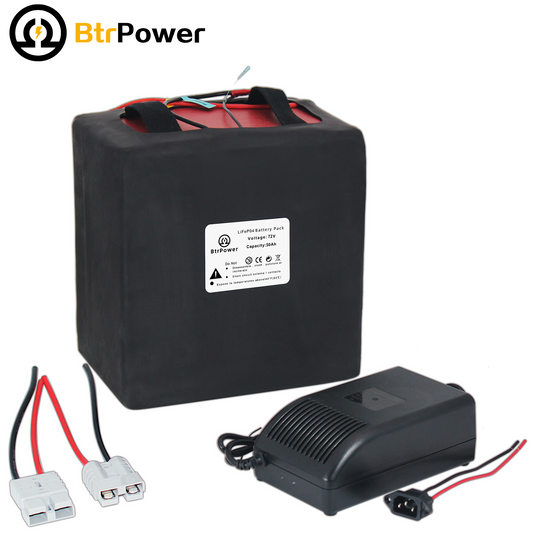 BtrPower Ebike Battery 72V 50AH Lifepo4 Battery Pack with 5A Charger 50A BMS