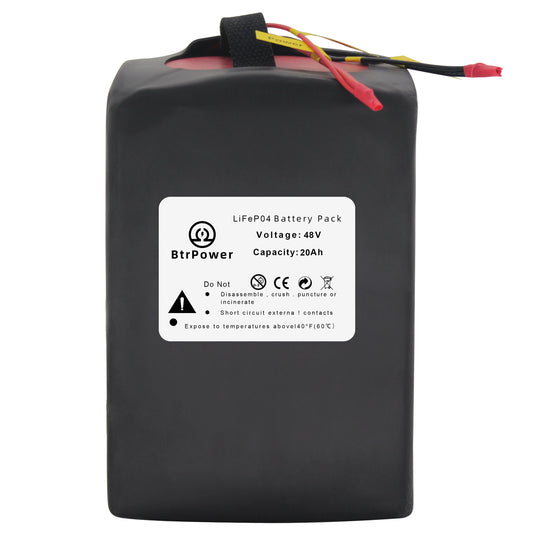 Eike Battery 48V 20AH LiFePO4 Akkupack mit 3A Ladegerät, 40A BMS