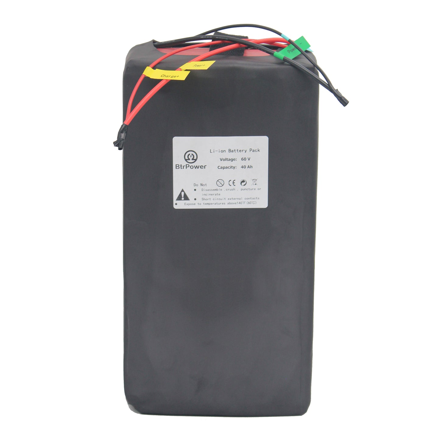 BtrPower EBike Battery 60V 40AH  Li-ion Battery Pack with 5A Charge 50A BMS