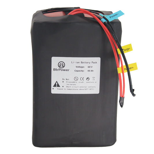 BtrPower EBike Battery 60V 40AH  Li-ion Battery Pack with 5A Charge 50A BMS
