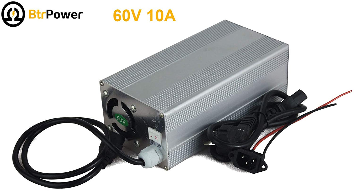 BtrPower 60V 10A Lithium Battery Charger for 20S LiFePO4 Battery Pack