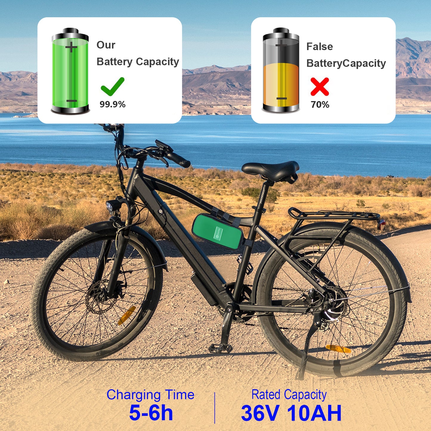 BtrPower Ebike Battery 36V 10AH, Li- ion Battery Pack with 3A Charger and BMS