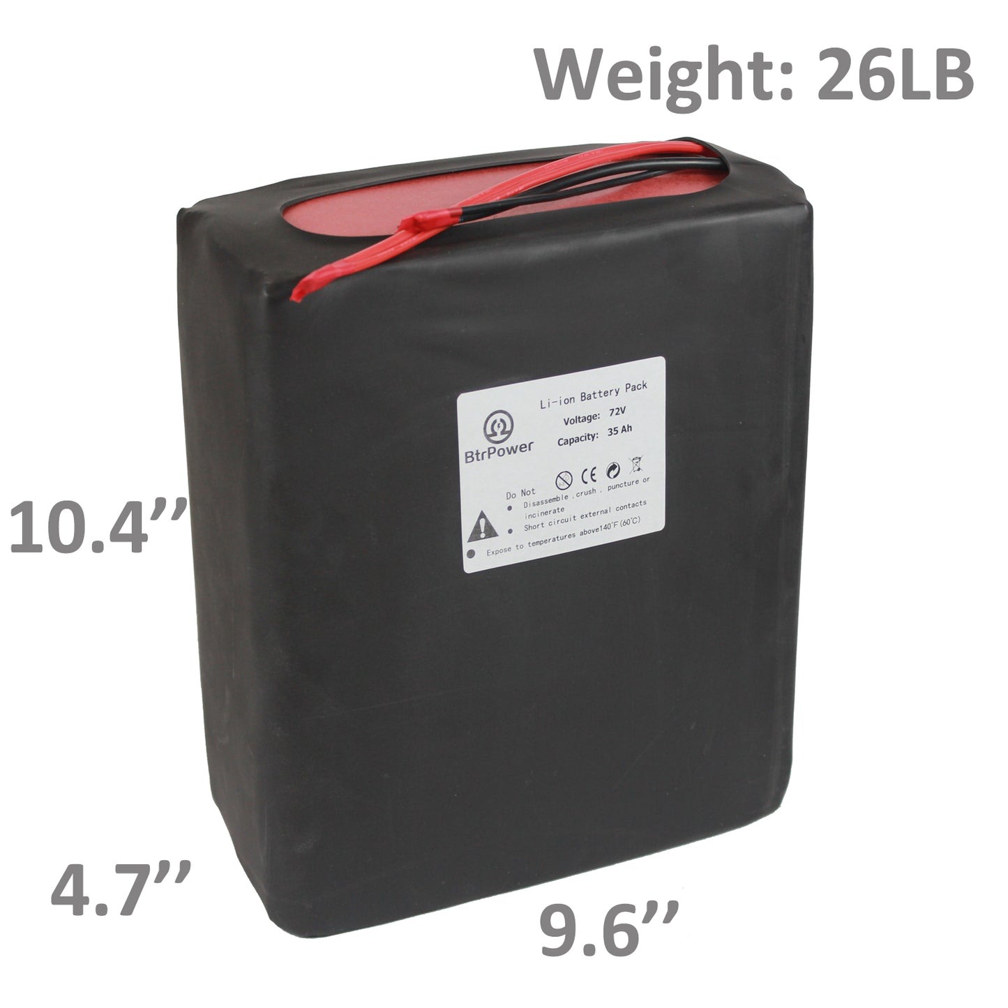 BtrPower Ebike Battery 72V 35AH Lithium ion Battery Pack with 50A BMS,5A Charger